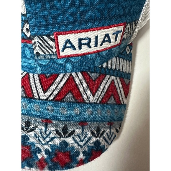 Ariat Red White & Blue Aztec Southwestern Mesh Back Trucker Snapback Hat OSFM - Picture 4 of 6